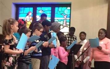 People gathered to sing