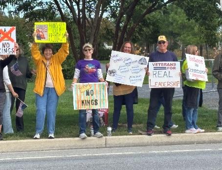 Protestors with signs