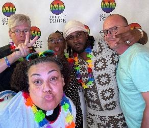 Protestors with signs